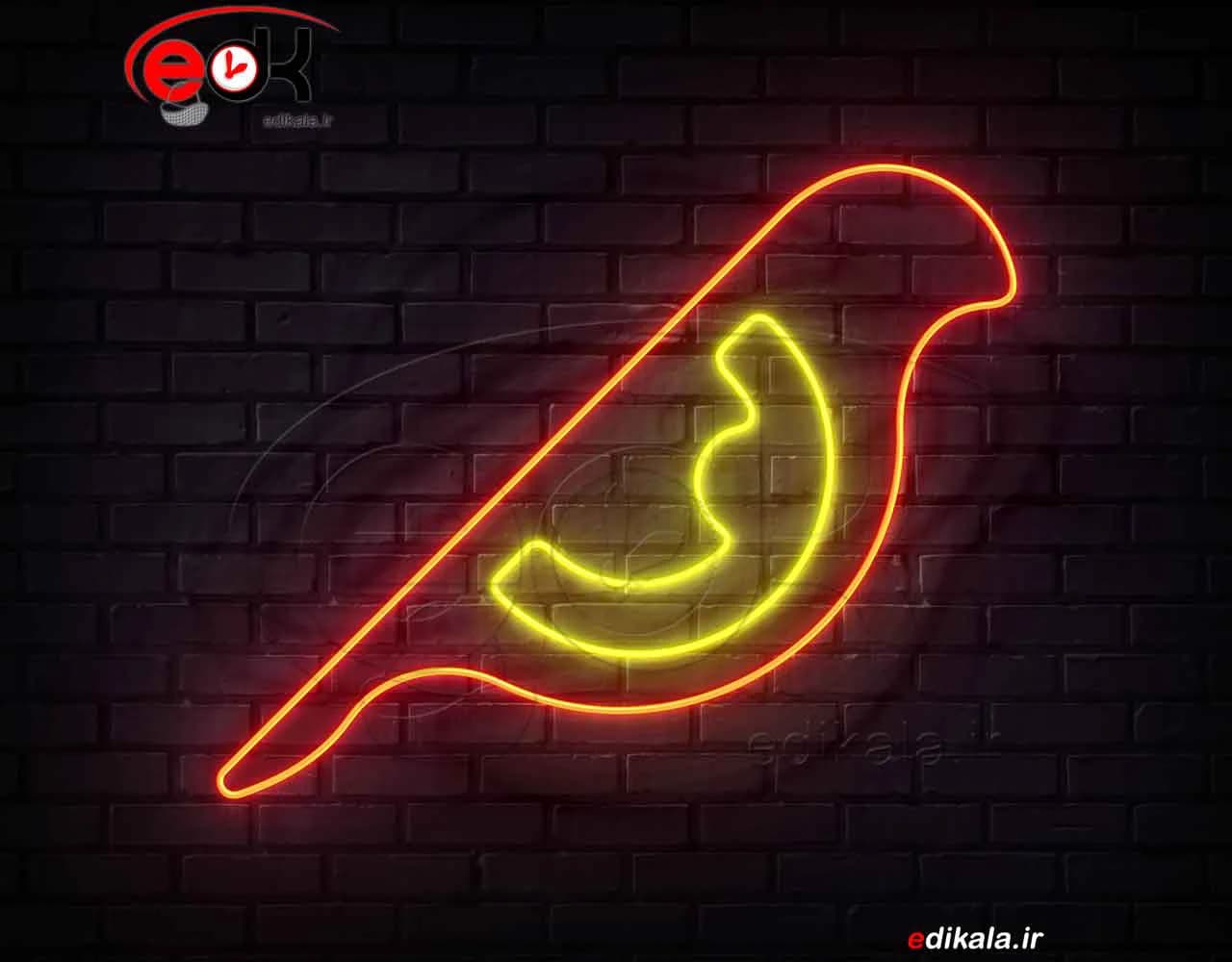 تابلو نئون طرح پرنده شماره 14 در ابعاد مختلف + آداپتور + فایل کورل لایه باز — تصویر ۵