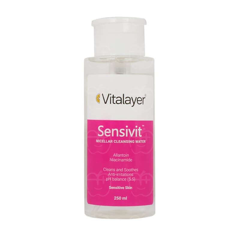 میسلار واتر پاک کننده آرایش ویتالایر / Vitalayer مدل Sensivit مناسب برای پوستهای حساس و تحریکپذیر حجم 250 میلیلیتر — تصویر ۳