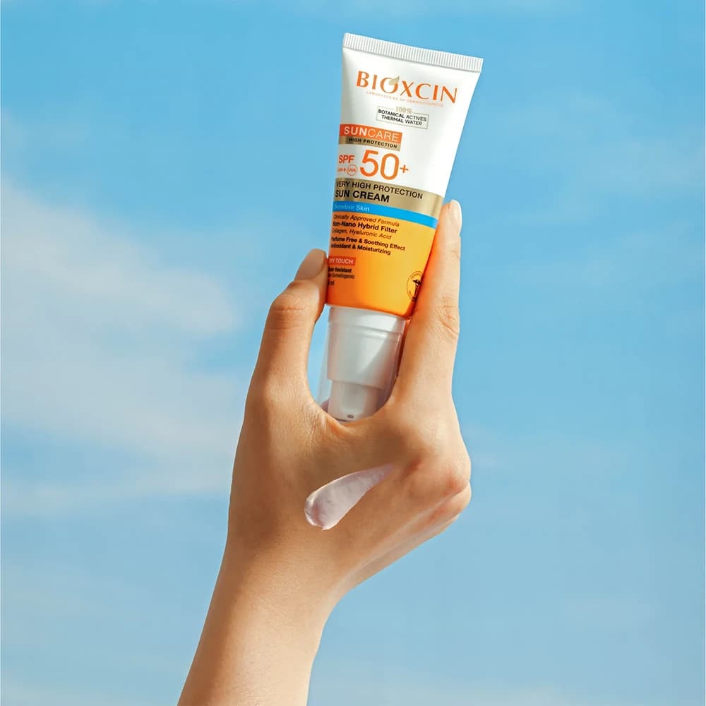 کرم ضدآفتاب بیرنگ بیوکسین +SPF50 مناسب پوست حساس حجم 50 میلیلیتر — تصویر ۸