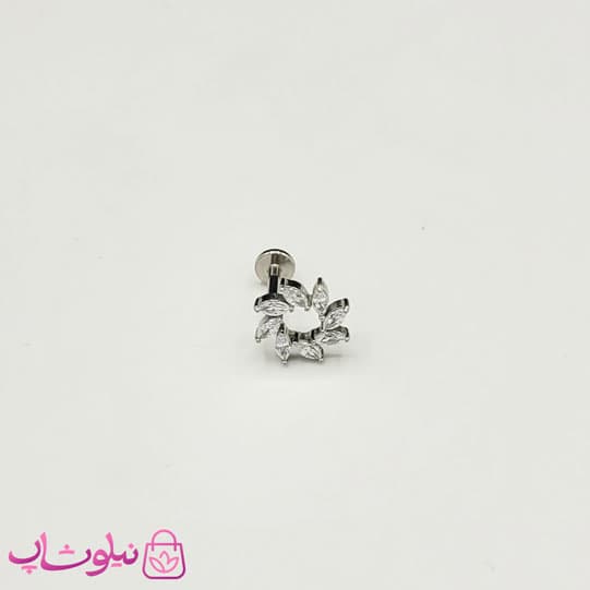 پیرسینگ گوش مدل خورشید نقره ای رنگ کد 310 — تصویر ۳