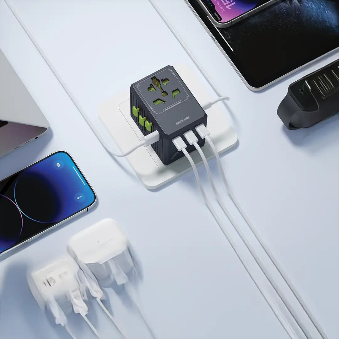 آداپتور گرین لاین Green Lion GaN Adapter 35W 6 in 1 | 2 in 2 Cable — تصویر ۳