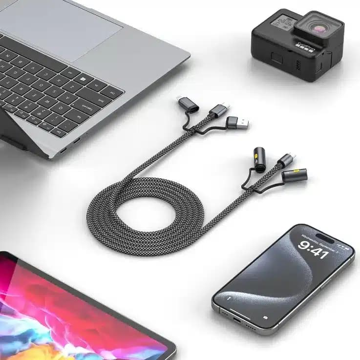 کابل شارژ 6 کاره گرین لاین Green Lion 6 in 1 Cable Charging, Led Light, Ignition — تصویر ۸