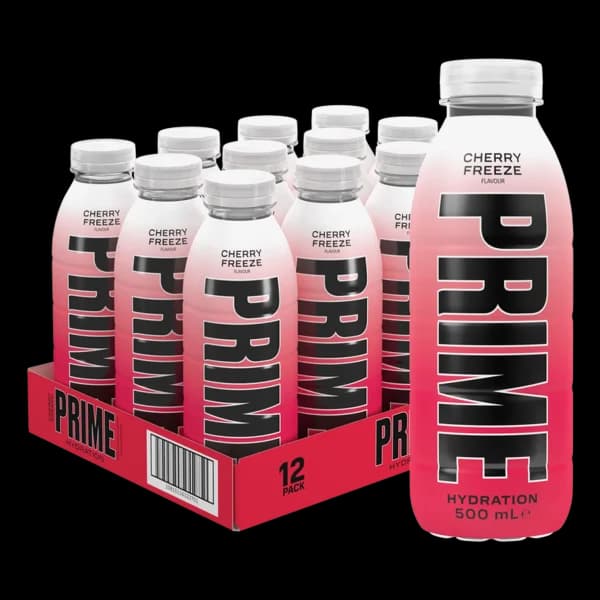 باکس نوشیدنی انرژی زا پرایم چری فریز Prime energy drink cherry freeze box — تصویر ۳