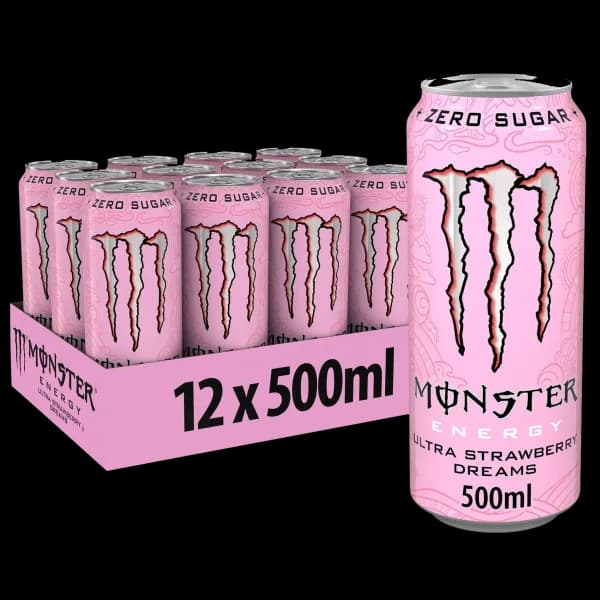 باکس نوشیدنی انرژی زا مانستر اولترا استرابری دریمز Monster energy drink ultra strawberry dreams box — تصویر ۲