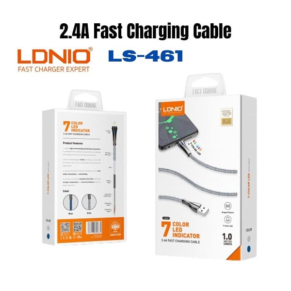 کابل USB به تایپ سی الدینیو مدل LDNio Cable USB to Type-C LS461 طول 1 متر — تصویر ۷