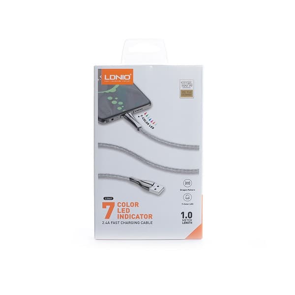 کابل USB به تایپ سی الدینیو مدل LDNio Cable USB to Type-C LS461 طول 1 متر — تصویر ۳