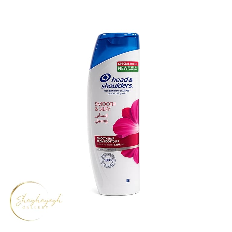 شامپو ضد شوره نرم کننده و ابریشمی کننده مو هد اند شولدرز 375 میل Head & Shoulders Smooth & Silky Anti-Dandruff Shampoo 375ml — تصویر ۳