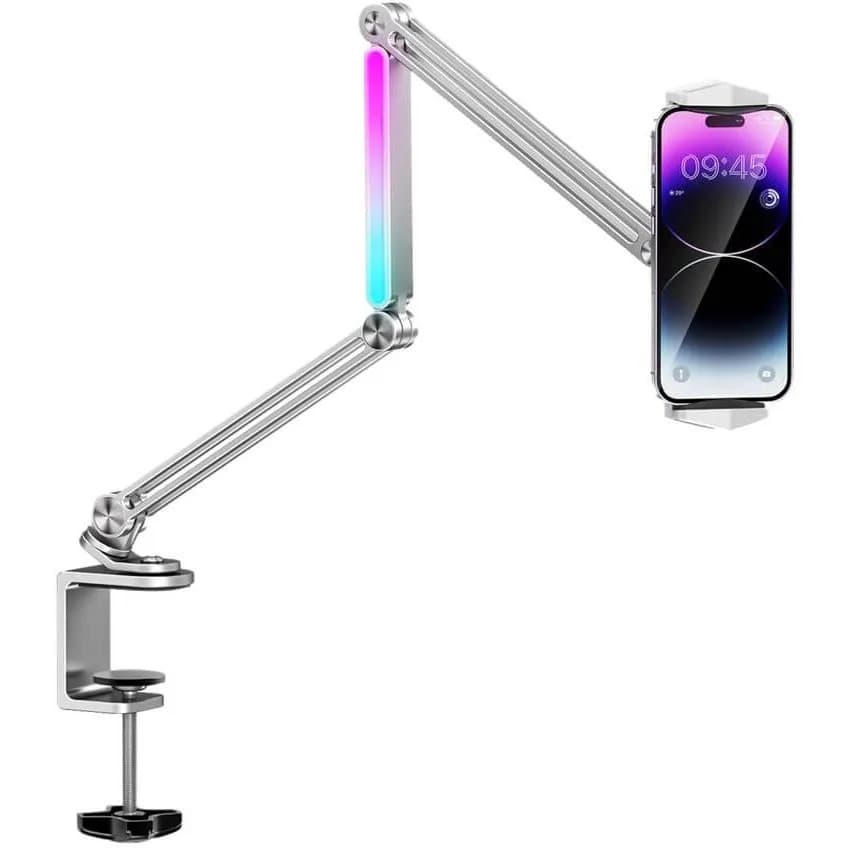 پایه نگهدارنده موبایل و تبلت پرودو مدل PD-LFST051 با بازوی متحرک و نور RGB — تصویر ۲
