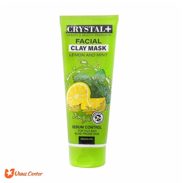 ماسک صورت کریستال پلاس حاوی خاک رس و عصاره نعنا ولیمو ترش250 میل — تصویر ۲