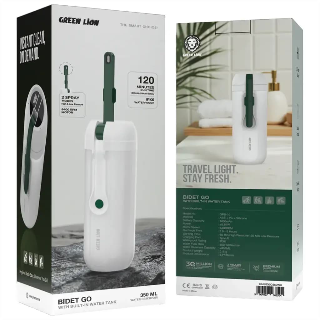 خودشور مسافرتی شارژی گرین لاین مدل Bidet Go | ضدآب و مخزندار — تصویر ۳