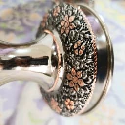 سرویس پذیرایی مسی کروم نقره ای و تراش شده با دست — تصویر ۵