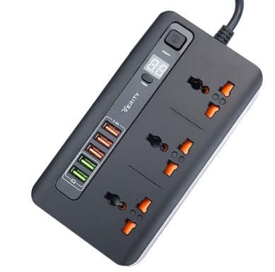سه راهی برق وریتی PS 3111 با کابل ۲ متری + شارژر USB