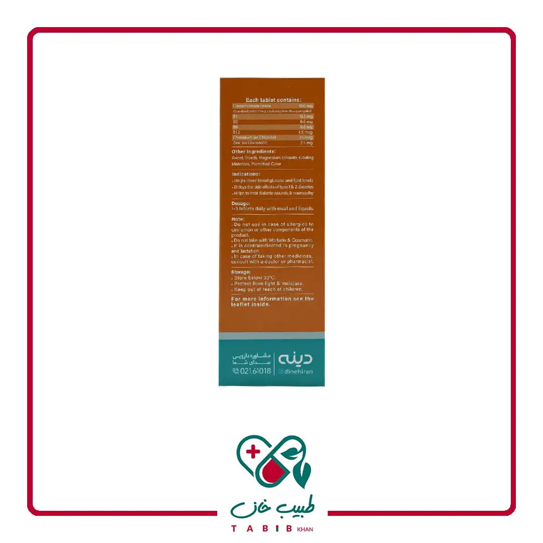قرص سینامودین پلاس دینه 60 عدد/Dineh Cinnamodin Plus 60 Tablets — تصویر ۵