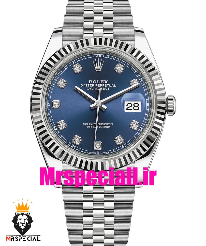 ساعت رولکس مردانه مدل دیت جاست اتوماتیک استیل صفحه ابی 020891 ROLEX DATEJUST