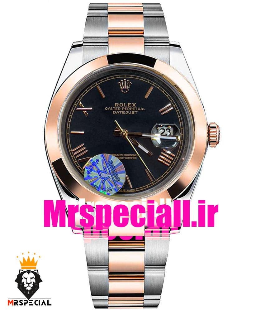 ساعت رولکس مردانه مدل دیت جاست اتوماتیک دورنگ رزگلد صفحه مشکی 020888 ROLEX DATEJUST — تصویر ۱۰