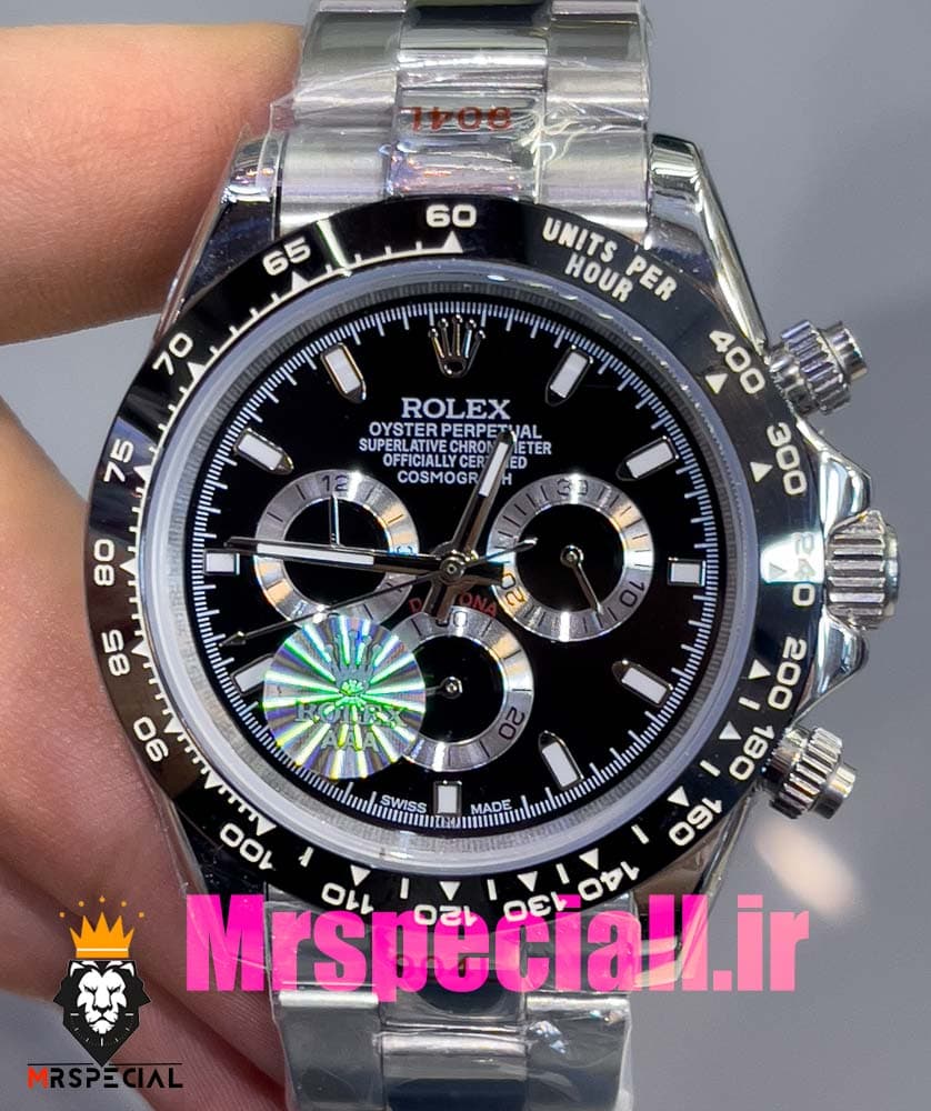 ساعت رولکس مردانه مدل دیتونا اتوماتیک استیل صفحه مشکی 020857 ROLEX DAYTONA — تصویر ۳