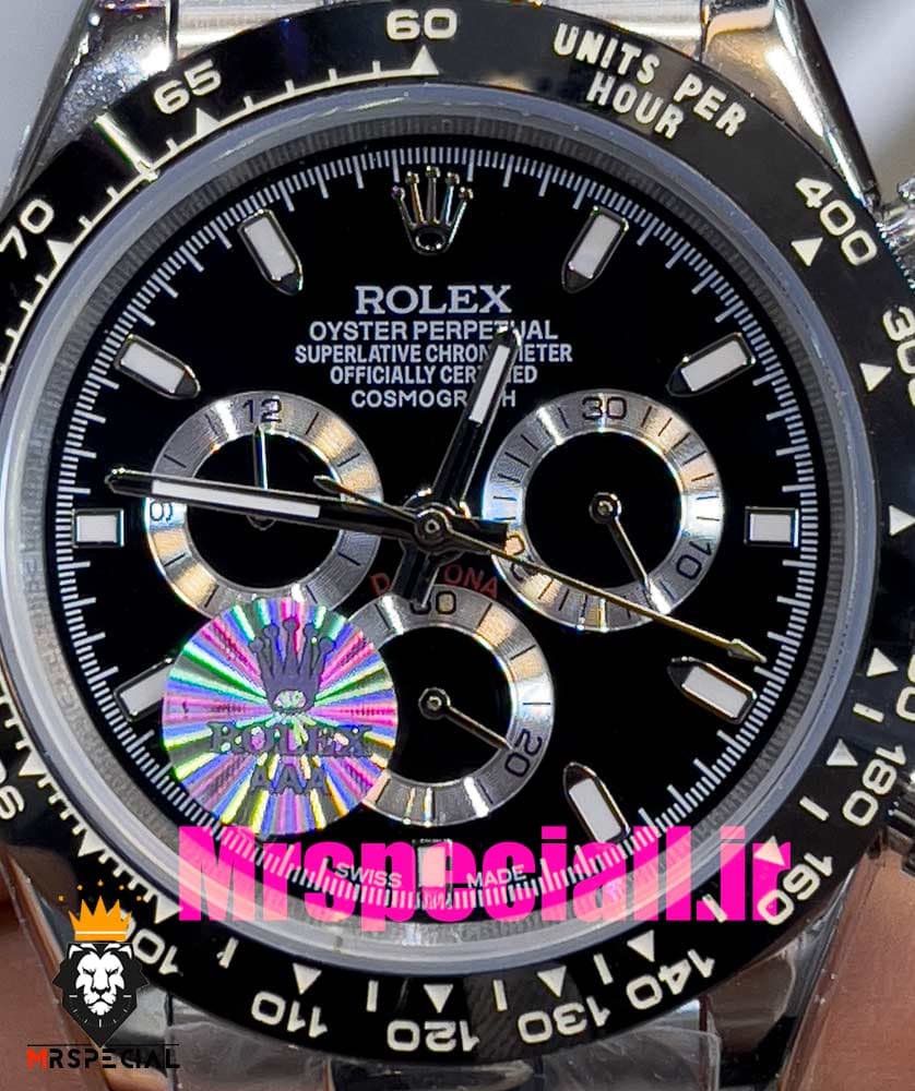 ساعت رولکس مردانه مدل دیتونا اتوماتیک استیل صفحه مشکی 020857 ROLEX DAYTONA — تصویر ۶