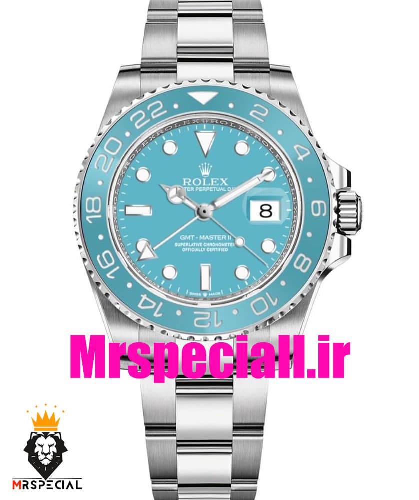 ساعت رولکس مردانه مدل جی ام تی مستر کوارتز استیل صفحه تیفانی 020838 ROLEX GMT MASTER — تصویر ۹