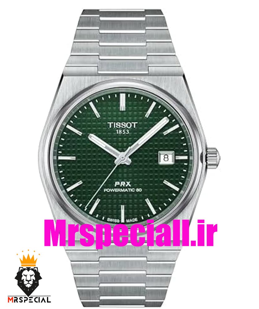 ساعت تیسوت مدل پی ار ایکس مردانه کوارتز استیل صفحه سبز 020797 TISSOT PRX