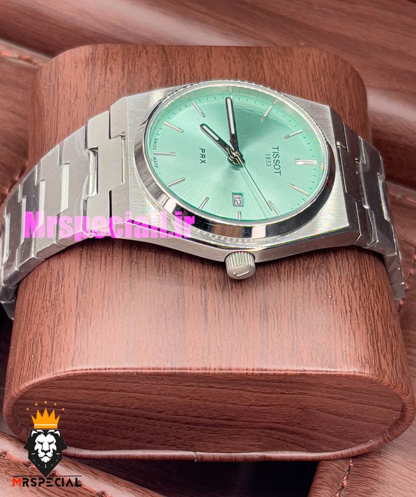 ساعت تیسوت مدل پی ار ایکس مردانه کوارتز استیل صفحه تیفانی 020794 TISSOT PRX — تصویر ۱۲