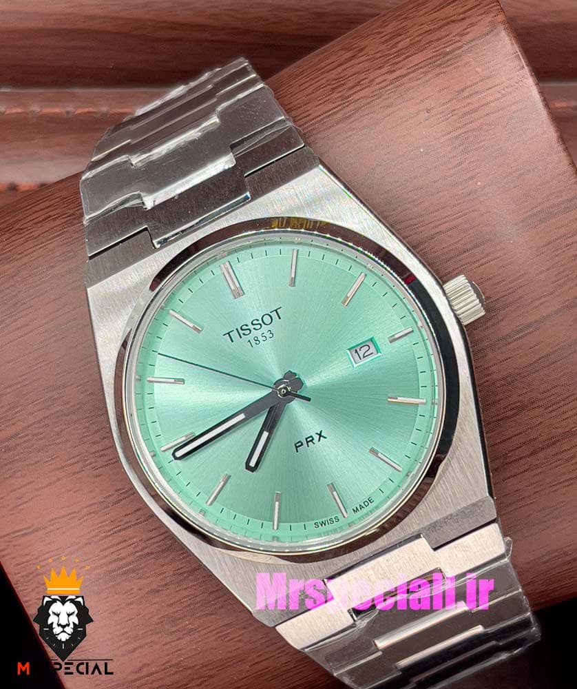 ساعت تیسوت مدل پی ار ایکس مردانه کوارتز استیل صفحه تیفانی 020794 TISSOT PRX — تصویر ۳