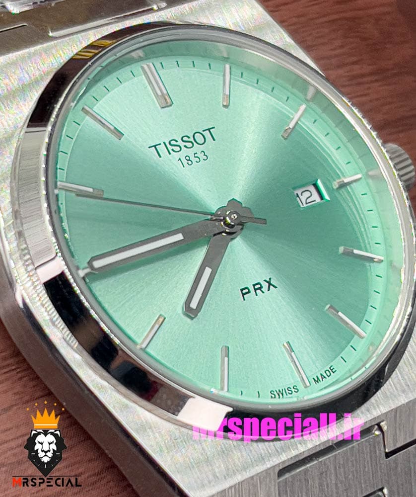 ساعت تیسوت مدل پی ار ایکس مردانه کوارتز استیل صفحه تیفانی 020794 TISSOT PRX — تصویر ۵