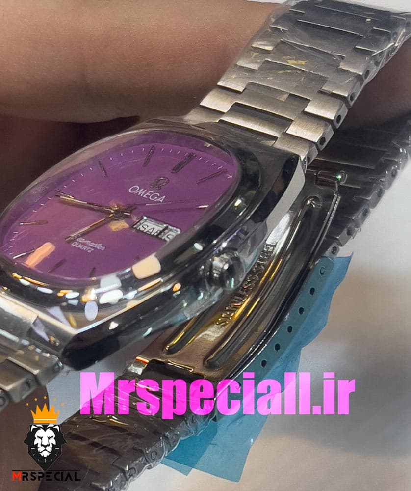 ساعت امگا سیمستر کوارتز استیل صفحه بنفشOMEGA SEAMASTER 020777 — تصویر ۶