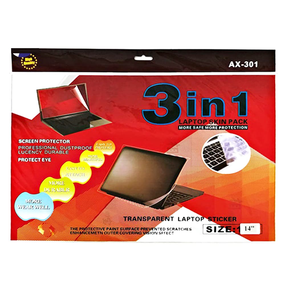 محافظ صفحه نمایش و پشت لپ تاپ مدل AX-301 مناسب برای لپ تاپ 14 اینچ به همراه محافظ کیبورد — تصویر ۶