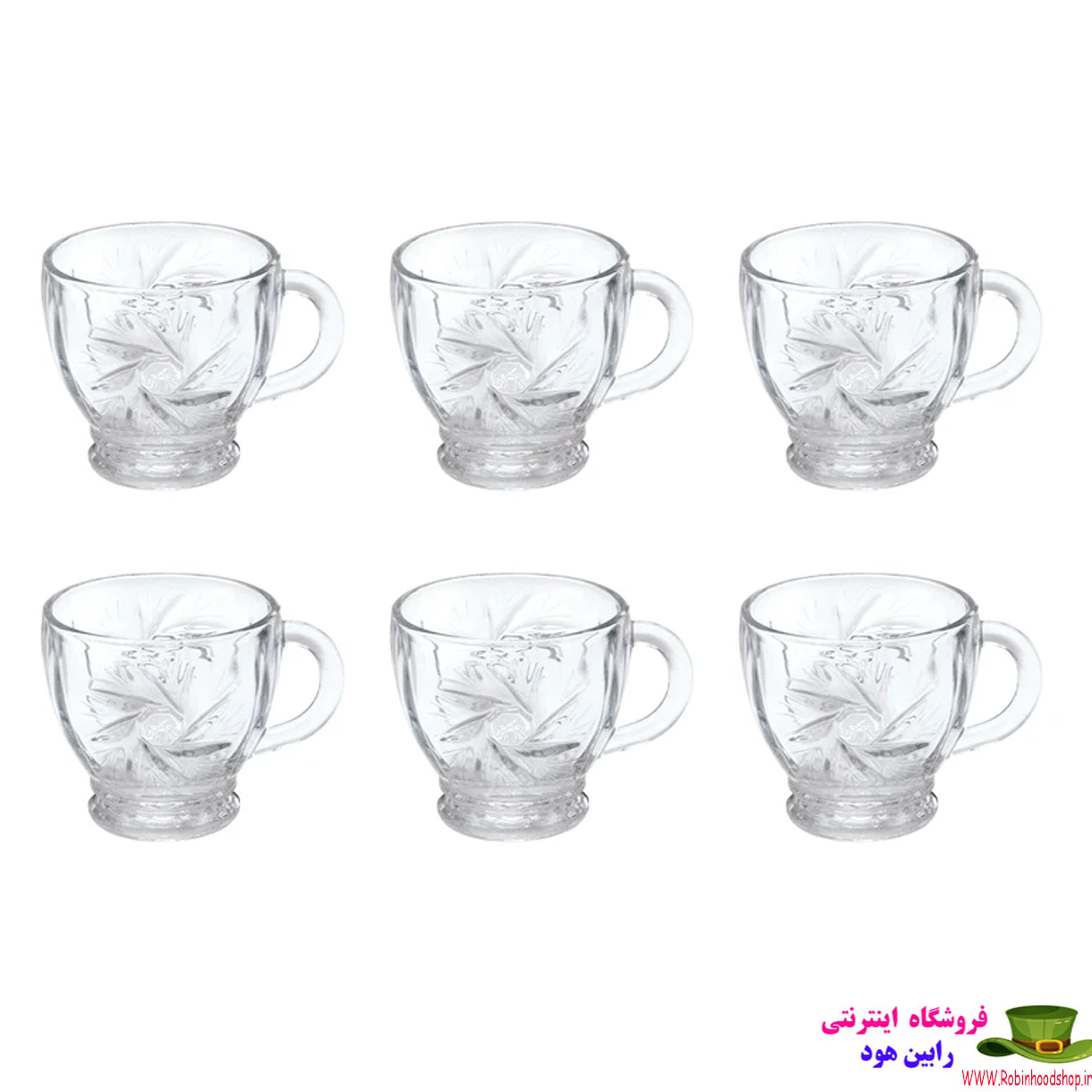 فنجان بلور کاوه مدل سان استار کد 9097 بسته 6 عددی
