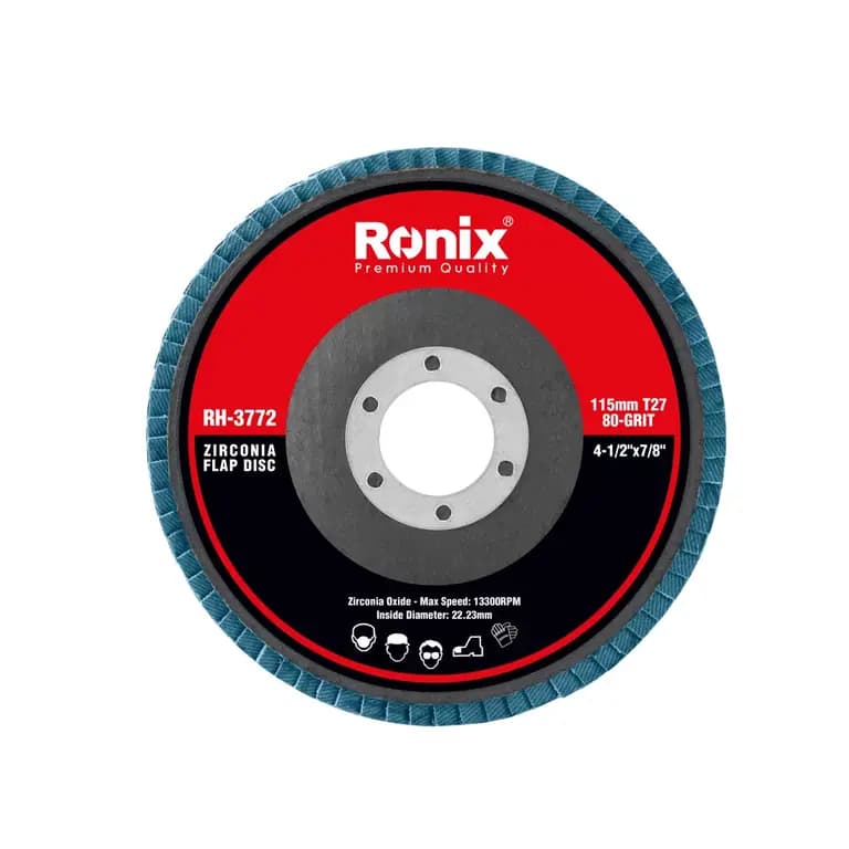 سنباده فلاپ زیرکونیم مینی 115 میلی متری 80 رونیکس مدل RH-3772 — تصویر ۶