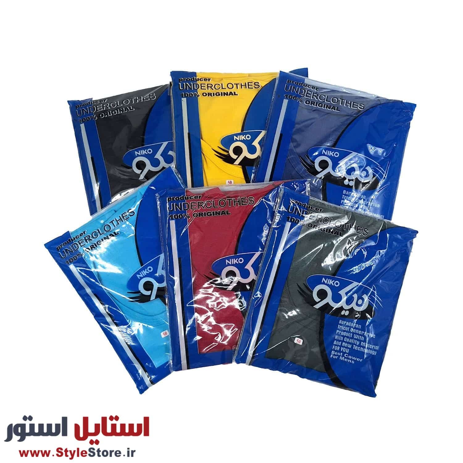زیرپوش رکابی مردانه نیکو رنگ شاد پک 6 عددی (دورو/ضخیم) — تصویر ۷