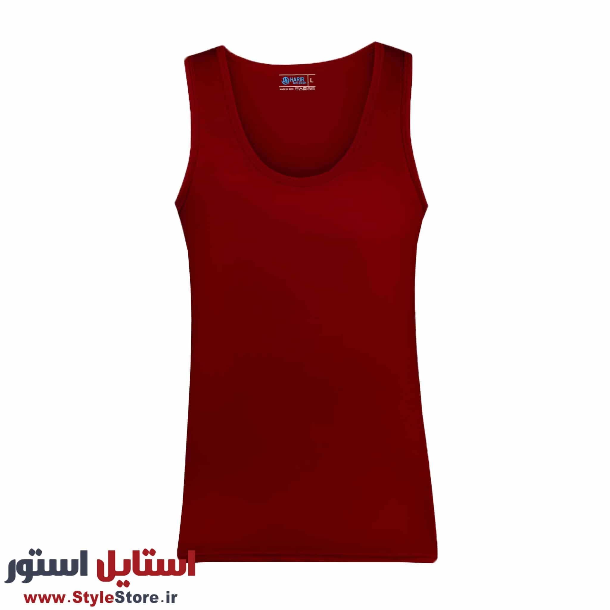 زیرپوش رکابی مردانه حریر تن پوش مدل سوپر پنبه رنگ زرشکی