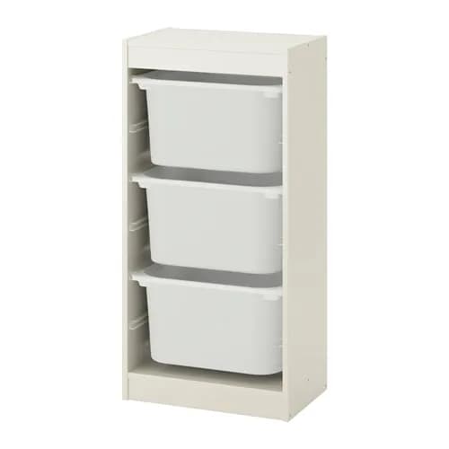 شلف همراه باکس ایکیا TROFAST سفید/سفید، 46x30x94 سانتیمتر — تصویر ۵