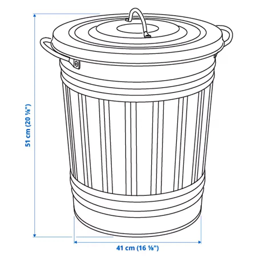 سطل زباله درب دار سفید 40 لیتری ایکیا KNODD — تصویر ۸
