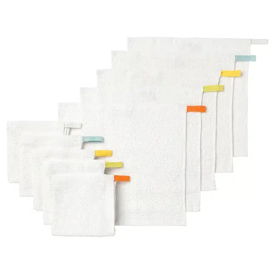 ست 10 تایی حوله سفید ایکیا KRAMA سایز 30×30 سانتیمتر — تصویر ۲