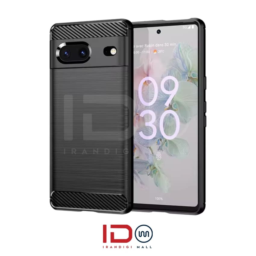 قاب فیبر کربن گوشی موبایل گوگل مدل Google Pixel 7 برند rugged armor رنگ خاکستری