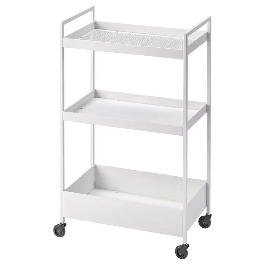 ترولی سه طبقه سفید ایکیا NISSAFORS سایز 50.5x30x83 سانتیمتر