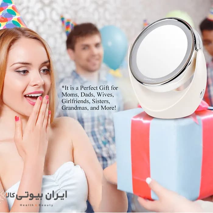 آینه دو طرفه رومیزی میکاپ و آرایشی با قابلیت بزرگنمایی 5x تاچ بیوتی TB0678 — تصویر ۸