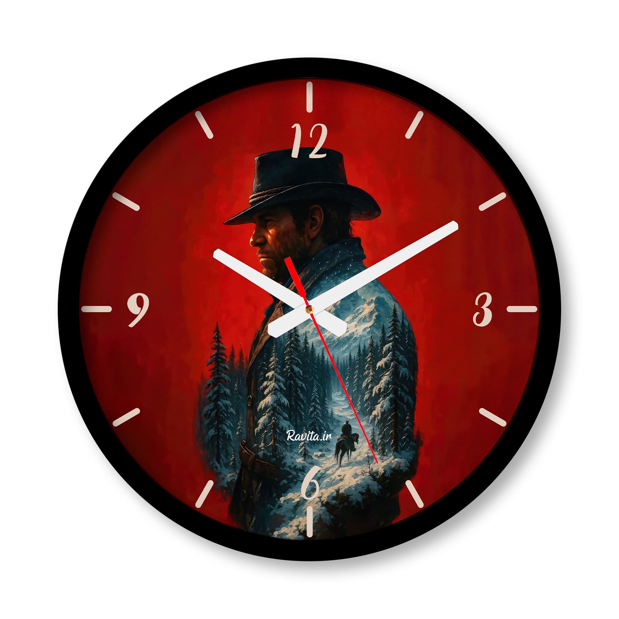 ساعت دیواری بزرگ راویتا طرح رد دد – Red Dead کد 3766