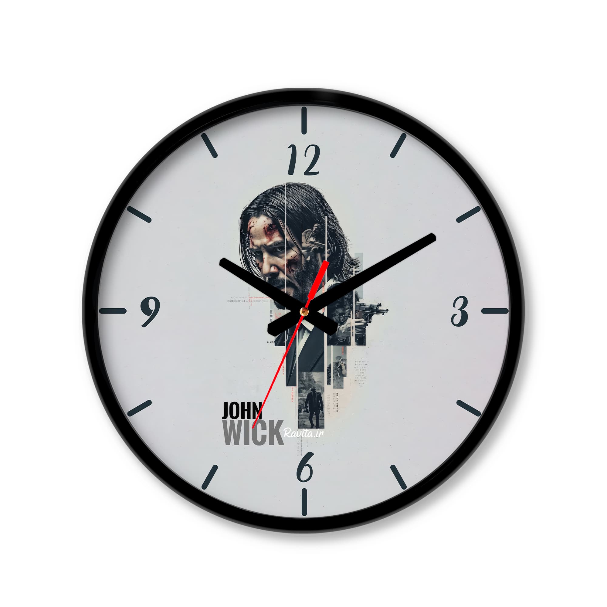 ساعت دیواری رومیزی دیواری راویتا طرح جان ویک – John wick کد 3741