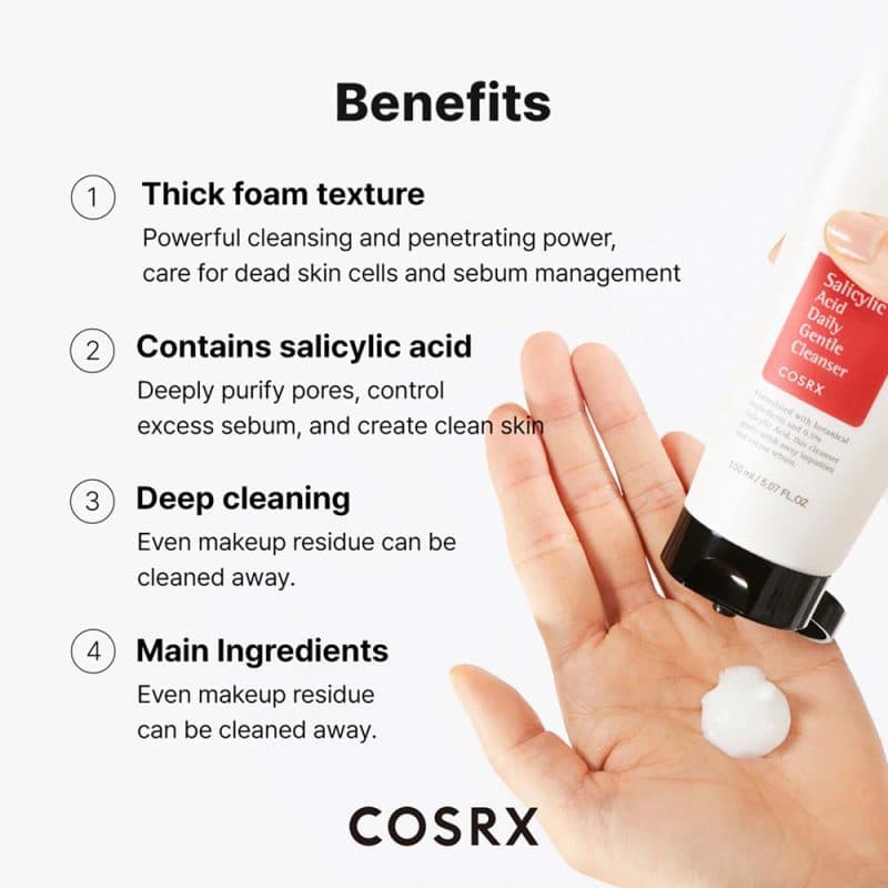 فوم شستشو صورت کوزارکس Cosrx Salicylic Acid Daily Gentle Cleanser — تصویر ۴