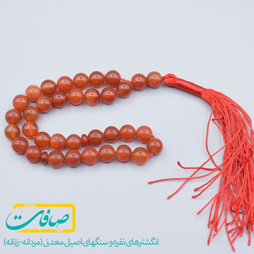 تسبیح سنگی عقیق قرمز 33 دانه سایز کوچک