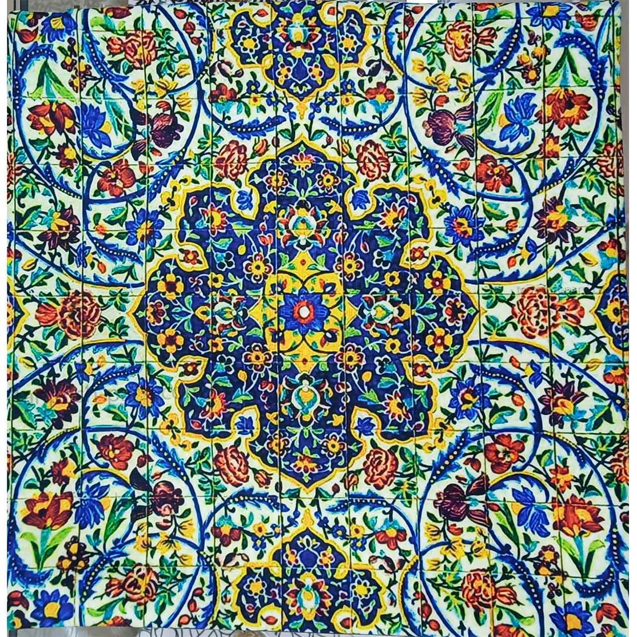 رومیزی مربع 100 در 100 سانت طرح هفت رنگ اصفهان