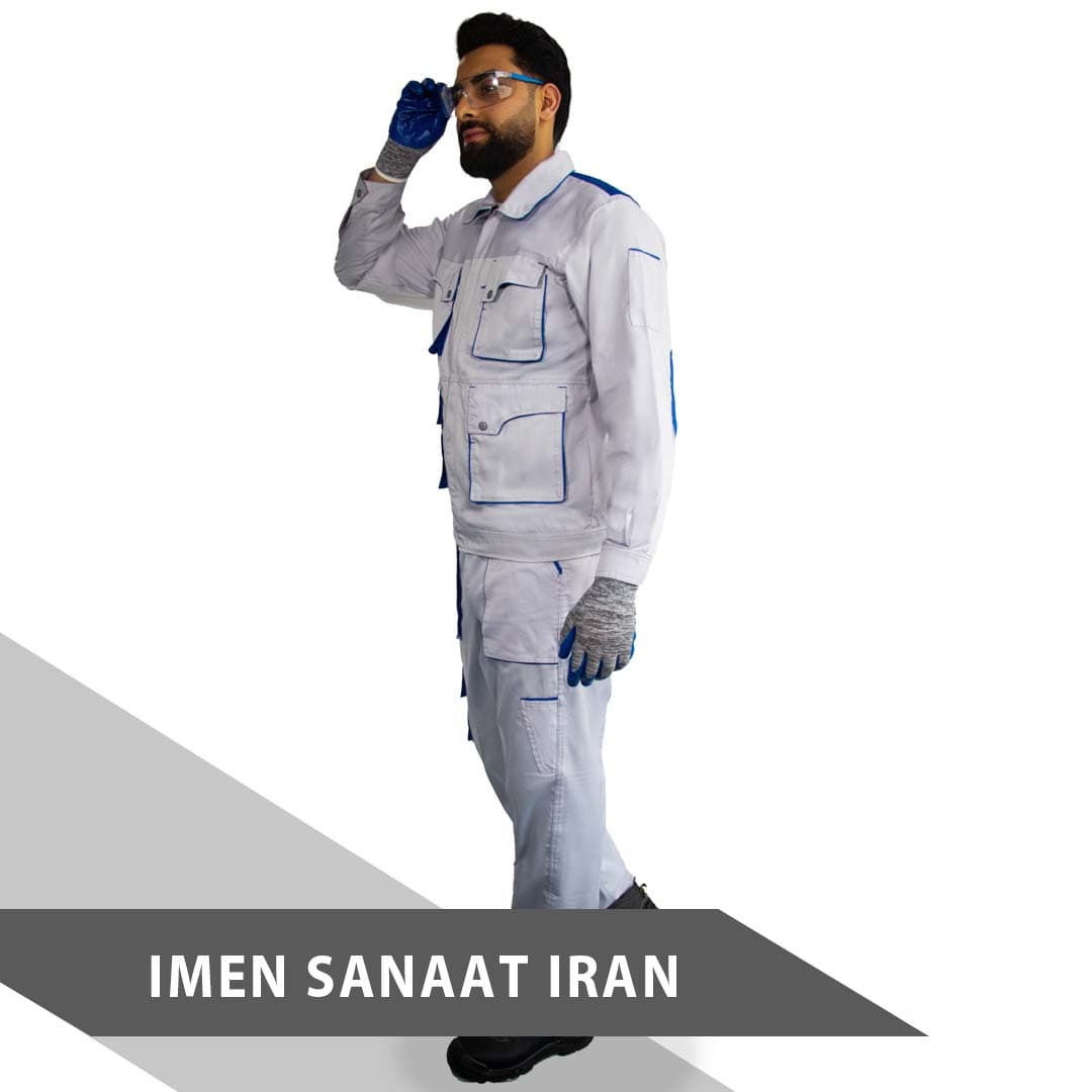 لباس کار مدل ست ورک استخونی آبی کد 1320