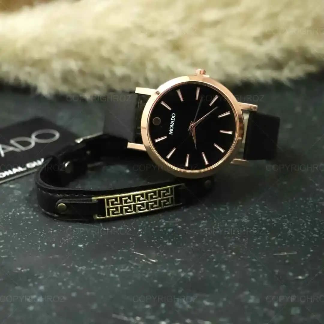 ساعت مچی مردانه Movado و دستبند چرمی مدل 342 — تصویر ۸