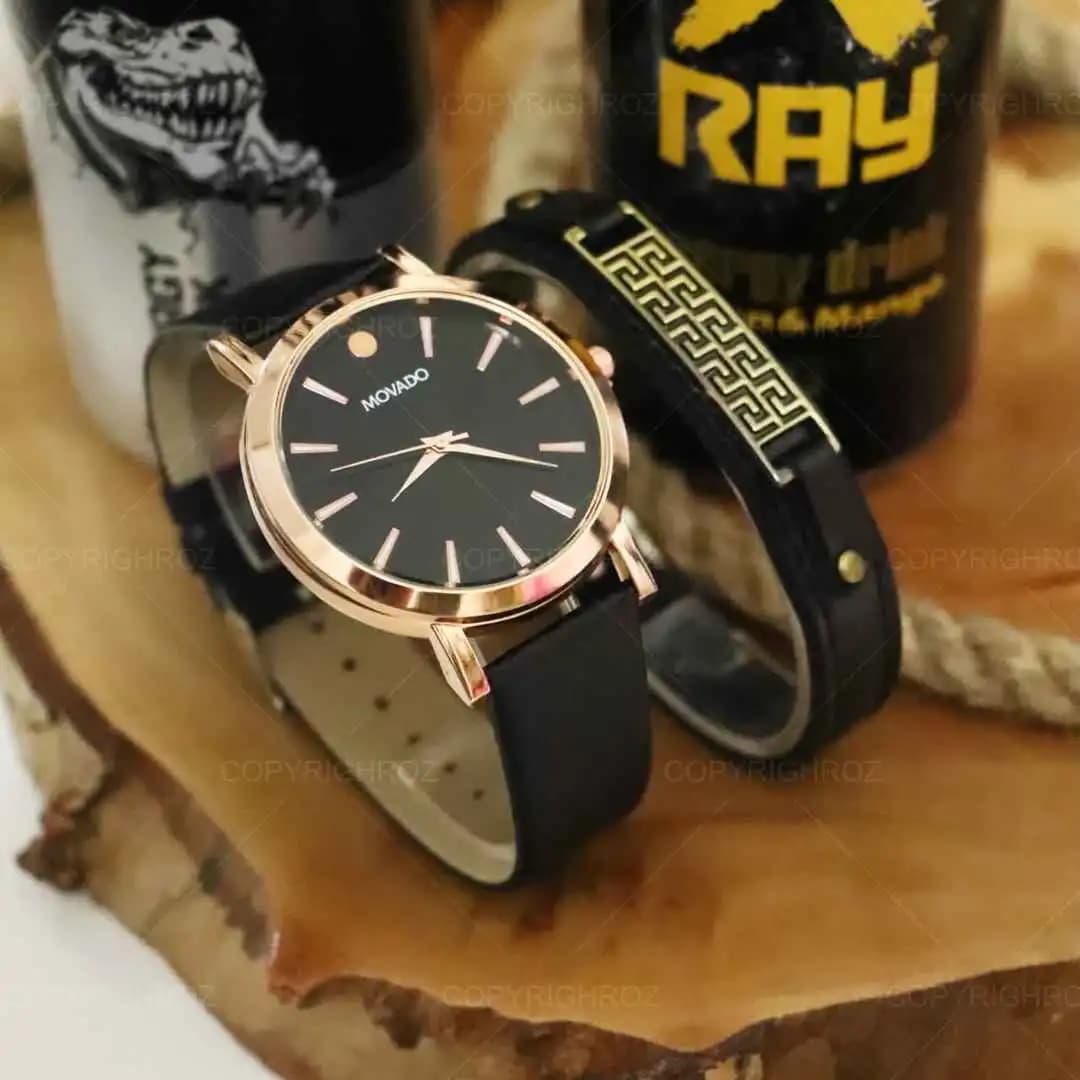 ساعت مچی مردانه Movado و دستبند چرمی مدل 342 — تصویر ۷