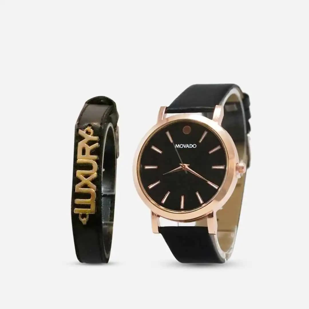 ساعت مچی مردانه Movado و دستبند چرمی مدل341 — تصویر ۶