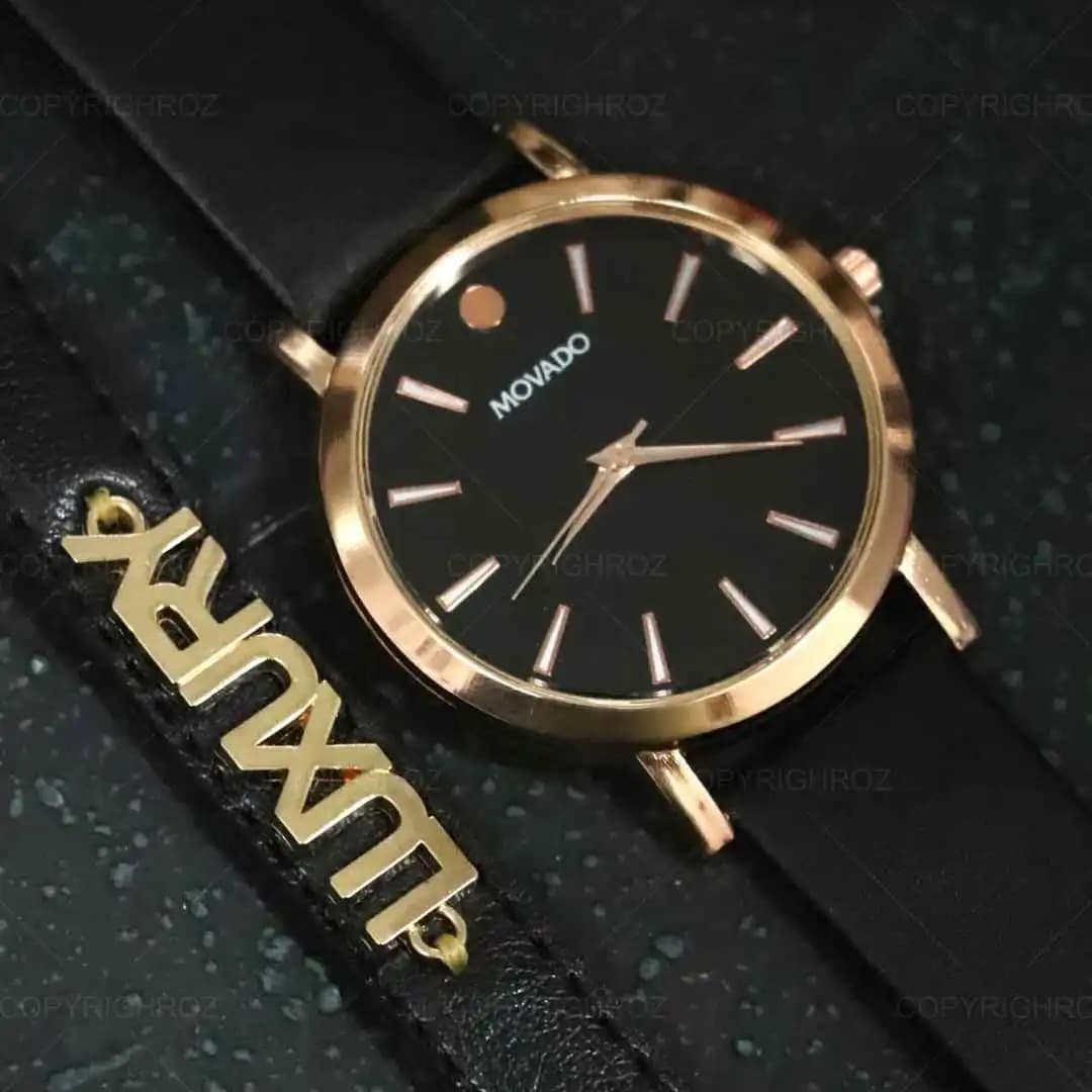 ساعت مچی مردانه Movado و دستبند چرمی مدل341 — تصویر ۹