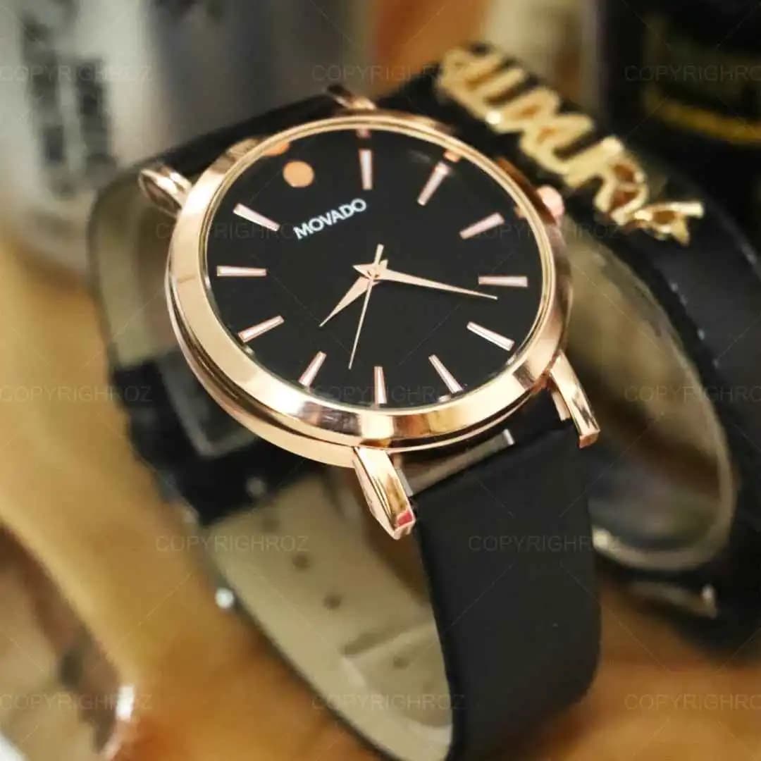 ساعت مچی مردانه Movado و دستبند چرمی مدل341 — تصویر ۳