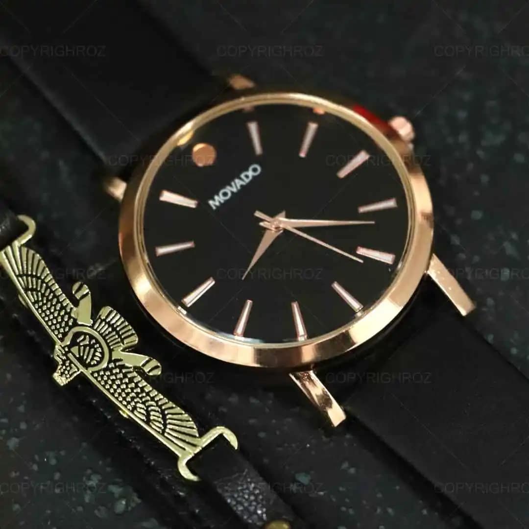 ساعت مچی مردانه Movado و دستبند چرمی مدل340 — تصویر ۵